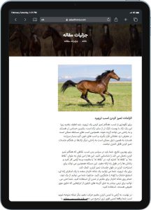 نمونه کار طراحی وبسایت تولید و پرورش اسب عادیات هورس - راحت کد